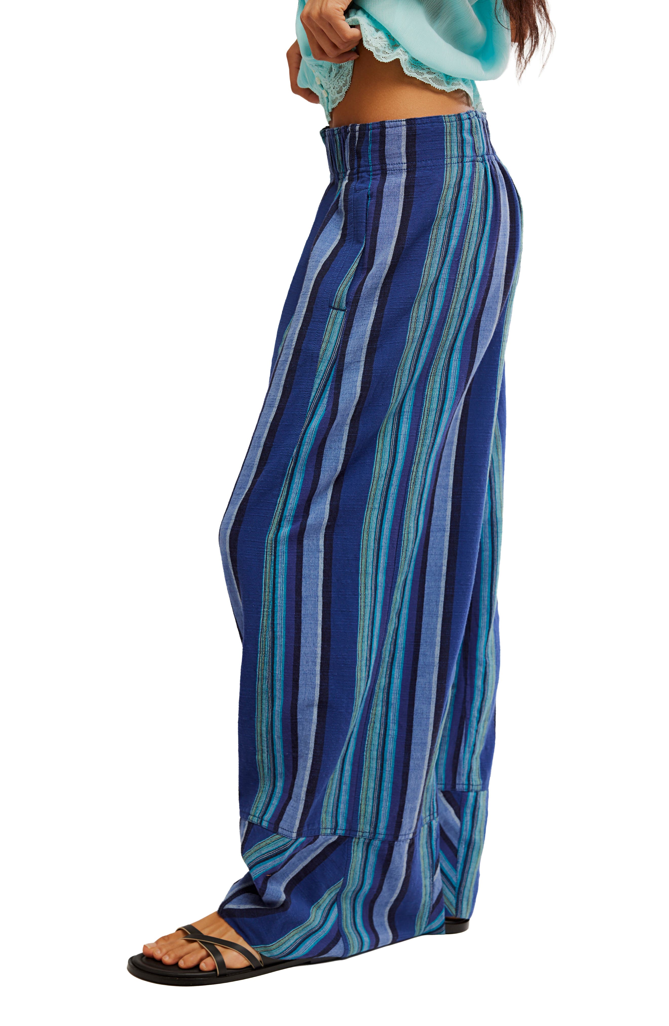 Женские Free People Days End Stripe Wide Leg Linen Pants — фото 3