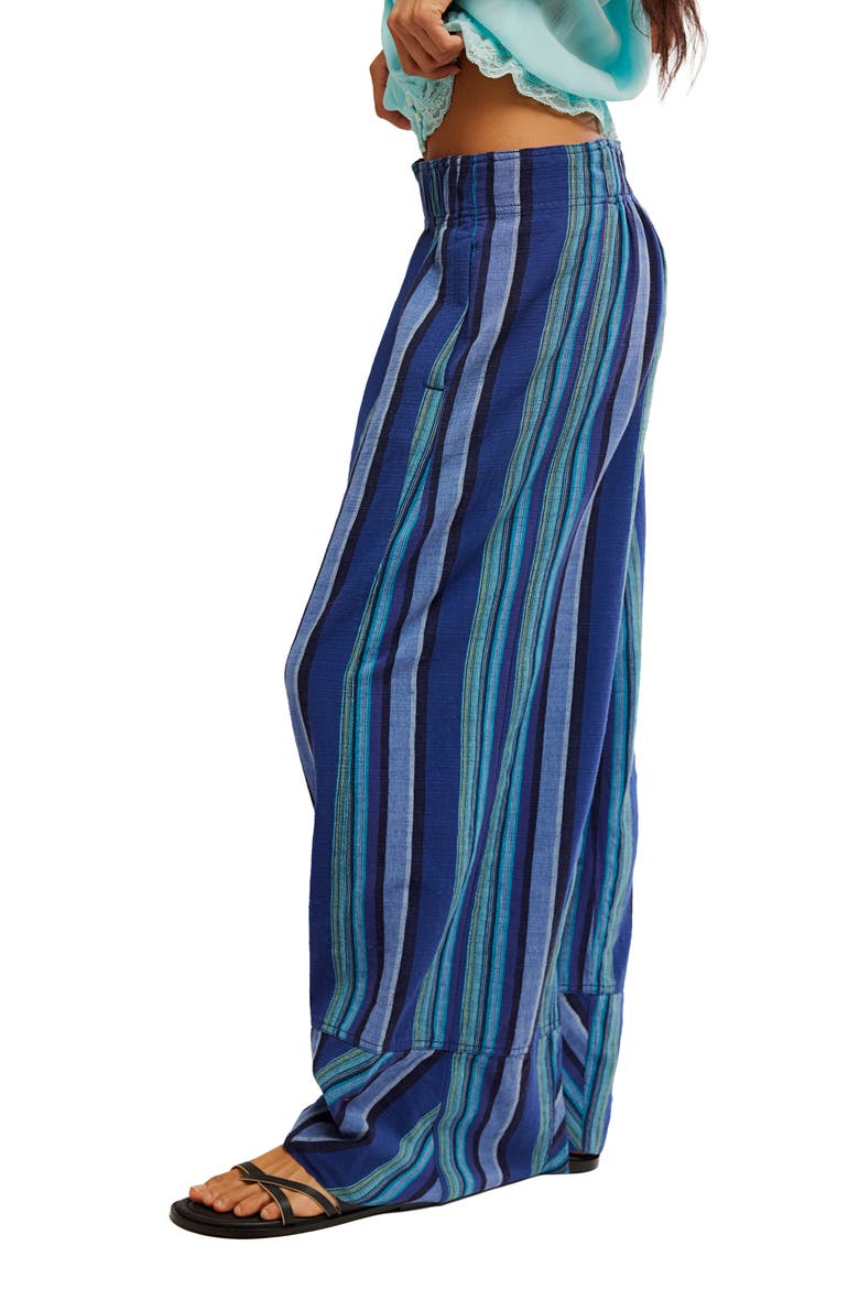 Days End Stripe Wide Leg Linen Pants, Alternate, color, NAVY COMBO