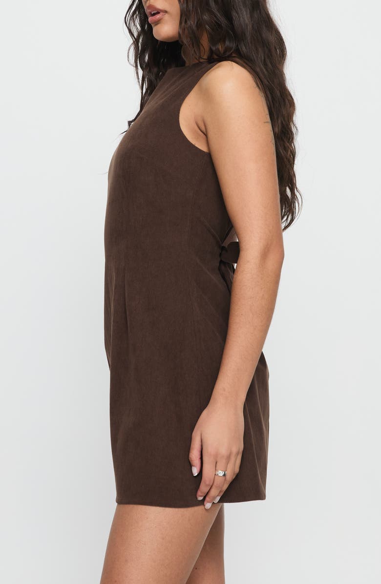 Princess Polly Alfalfa Sleeveless Corduroy Minidress, Alternate, color, Chocolate