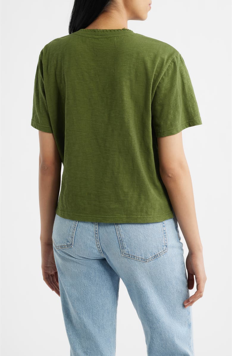 CITY BLUES Crochet Pocket T-Shirt, Alternate, color, Pine