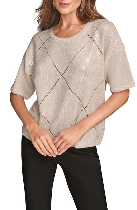 Short Sleeve Sequin Sweater