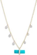 Meira T Turquoise Bar & Diamond Necklace