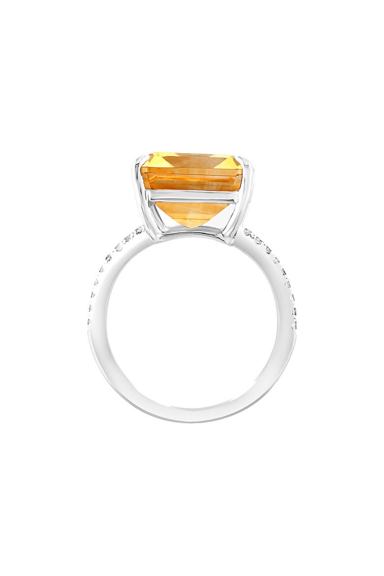 White Sapphire & Citrine Ring, Alternate, color, ORANGE