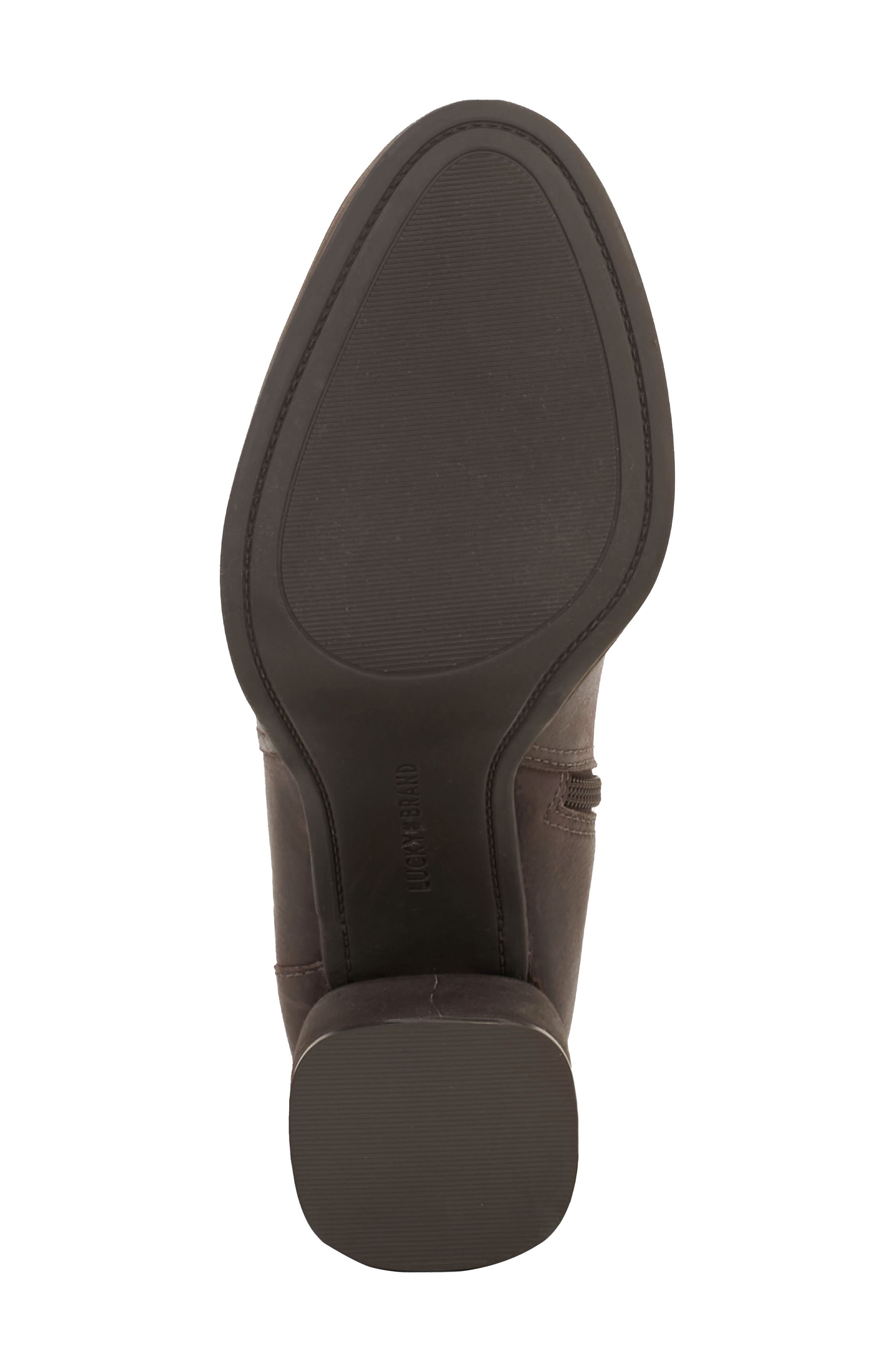 Lucky Brand Natesa Block Heel Bootie, Alternate, color, Chocolate Bzhwdy
