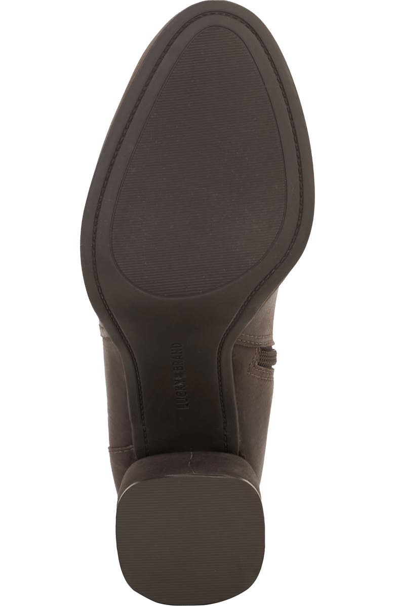 Lucky Brand Natesa Block Heel Bootie, Alternate, color, Chocolate Bzhwdy