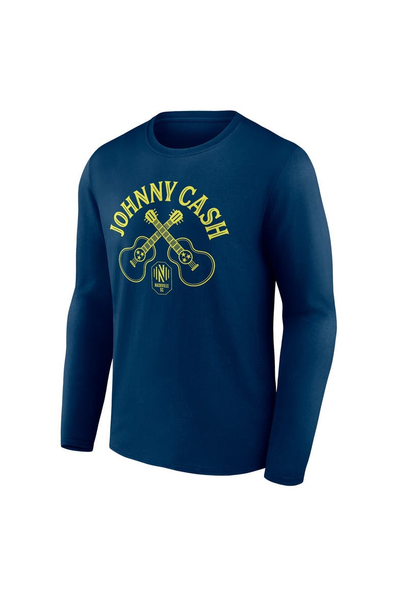 Men's Fanatics Branded  Navy Nashville SC x Johnny Cash Guitar Long Sleeve T-Shirt, Alternate, color, Navy