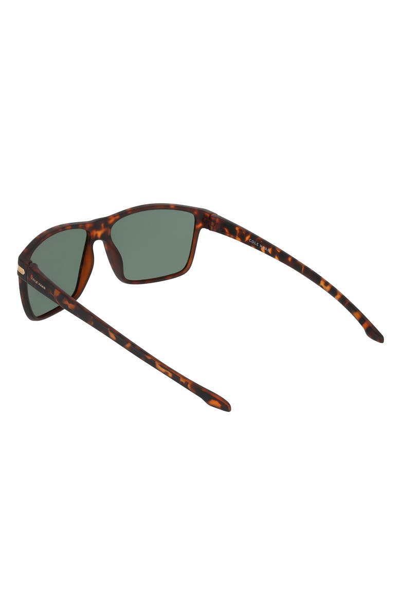 Cole Haan 62mm Rectangle Polarized Sunglasses, Alternate, color, Tortoise