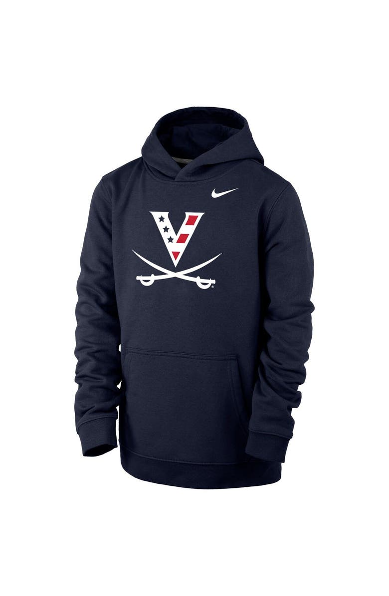 Nike Youth Navy Virginia Cavaliers Red, White & Hoo Primary Logo Pullover Hoodie, Alternate, color,