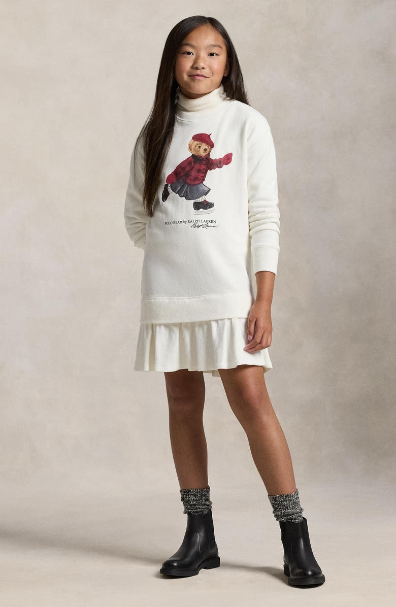 Polo Ralph Lauren Kids' Polo Bear Long Sleeve Sweatshirt Dress, Alternate, color,