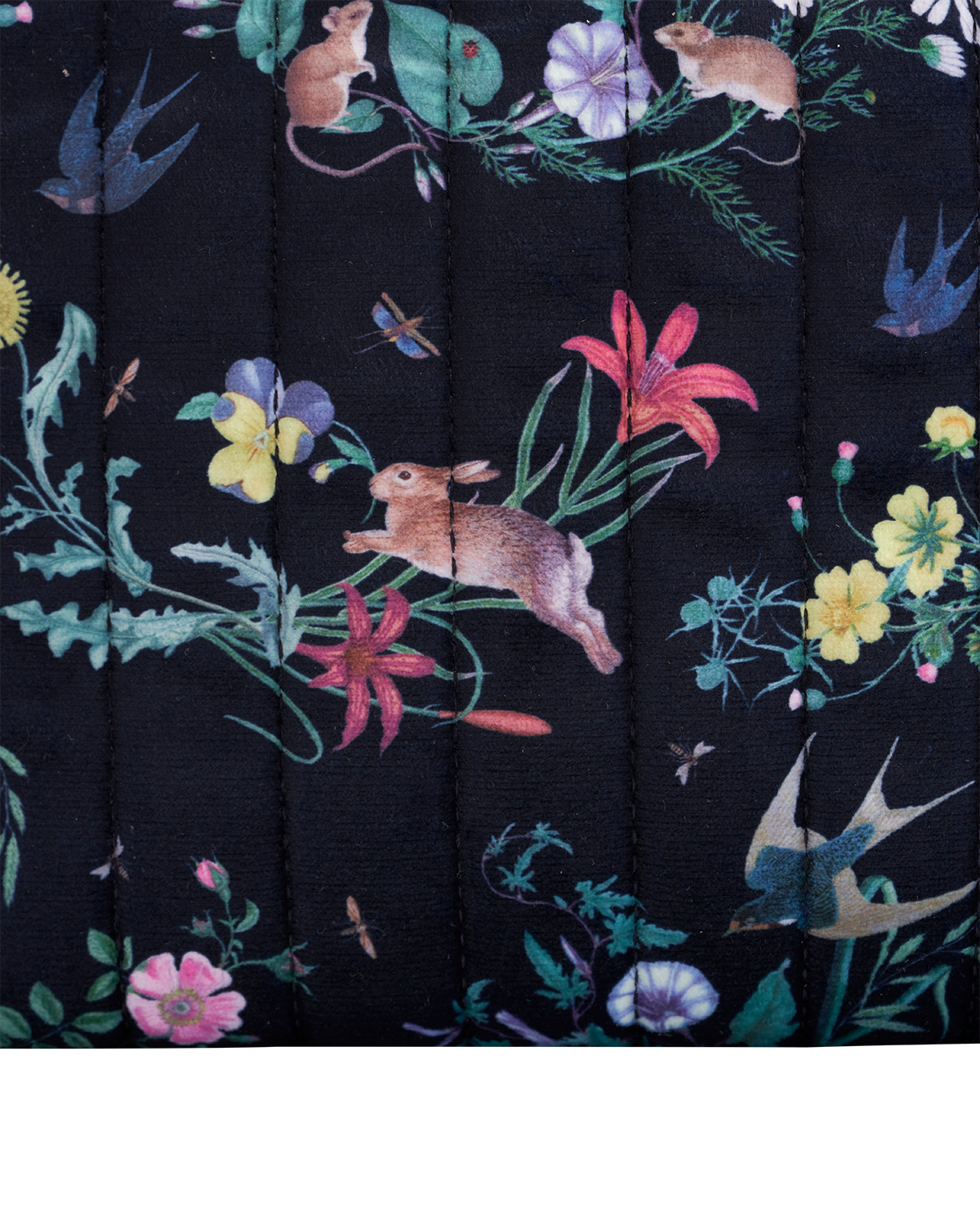 Fable England Running Bunny Large Quilted Makeup Bag, Alternate, color, Navy