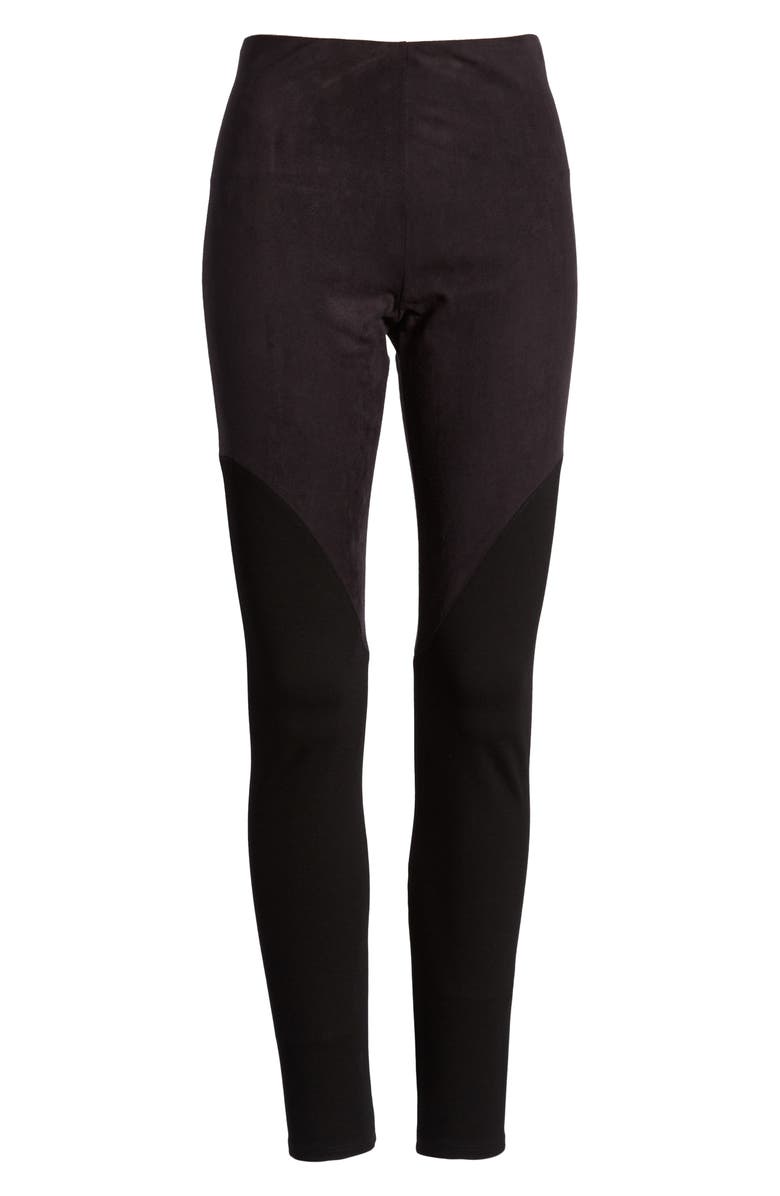 Lysse ́ Angled Seam Faux Suede Leggings, Alternate, color, 