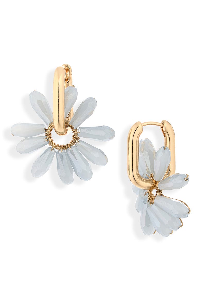 Floral Drop Earrings, Main, color, IVORY- GOLD