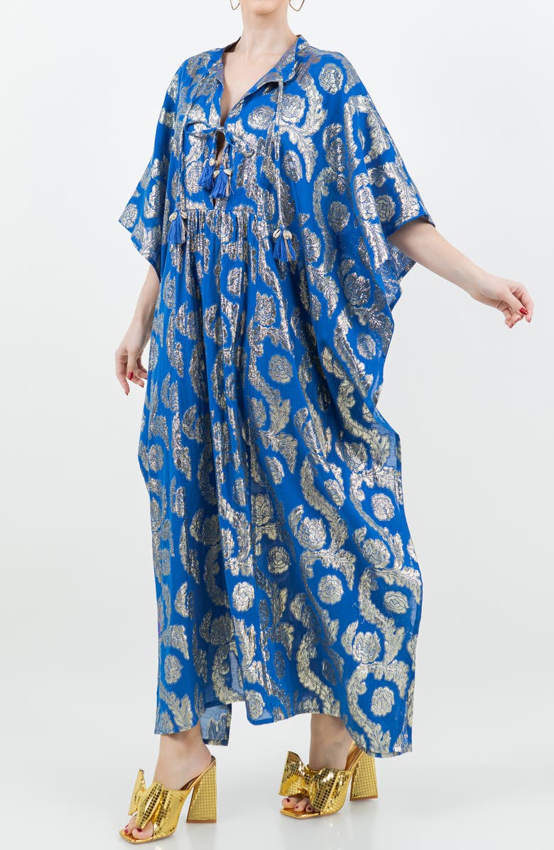 MEGHAN LA Palm Springs Caftan Maxi Dress, Alternate, color, Ocean Blue