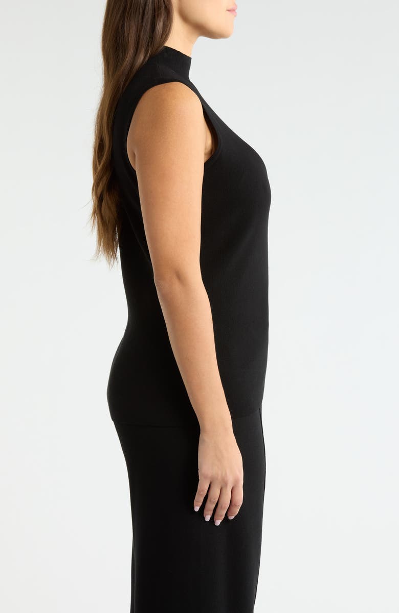 Tahari ASL Sleeveless Mock Neck Sweater, Alternate, color, Black