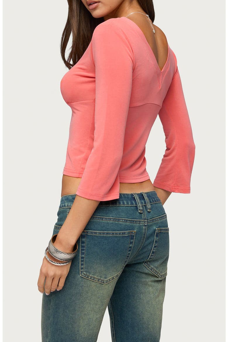 Mar V-Neck Top, Alternate, color, CORAL