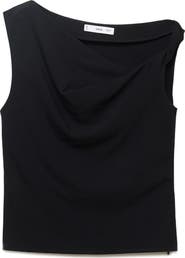 MANGO Asymmetric Drape Crop Top