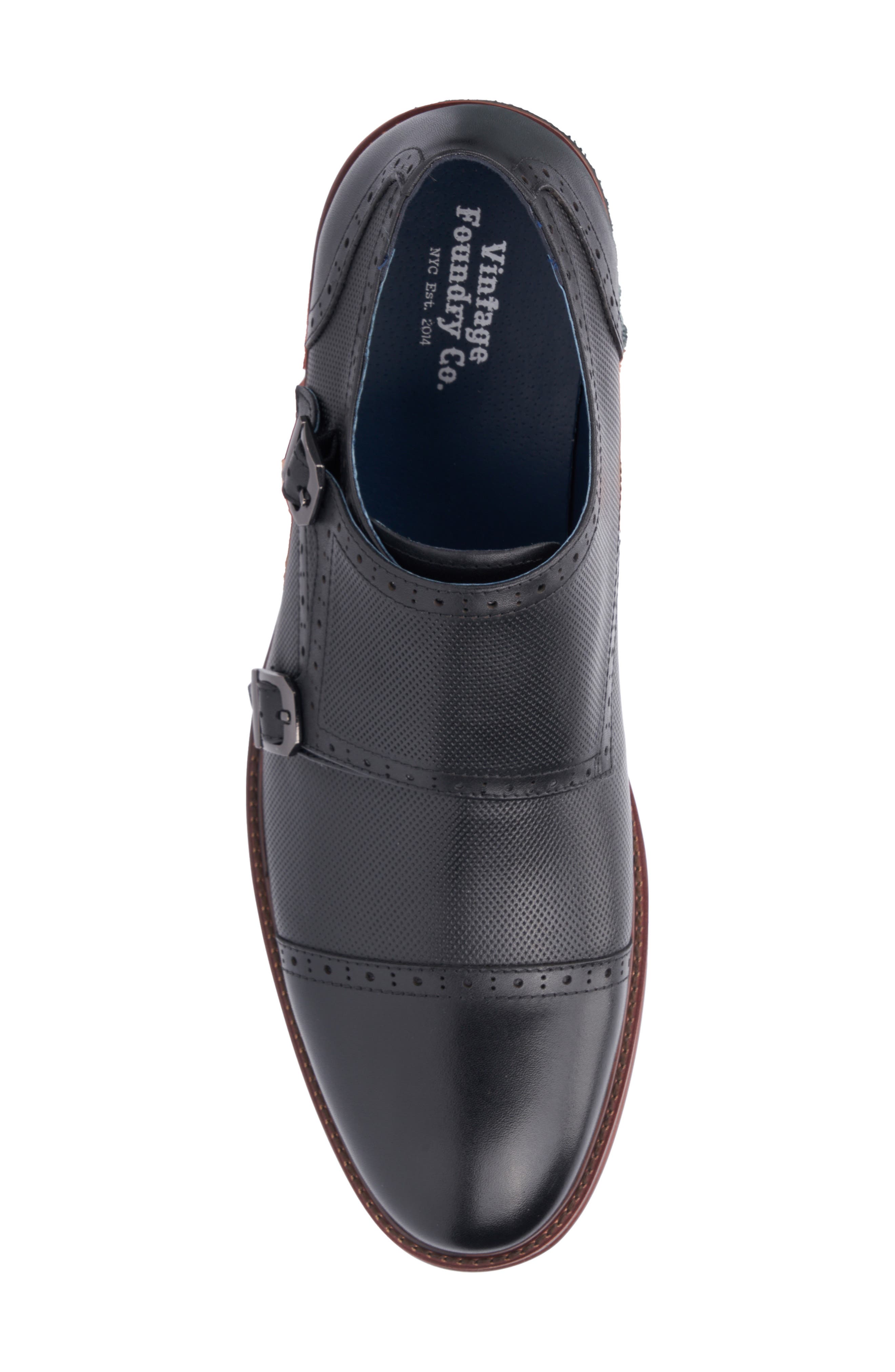 VINTAGE FOUNDRY Morgan Monk Strap Leather Loafer, Alternate, color, Black