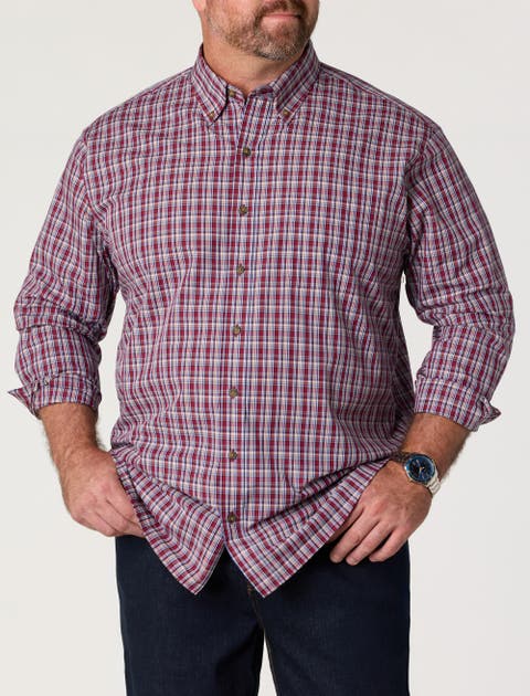Big & Tall Easy-Care Plaid Sport Shirt V2