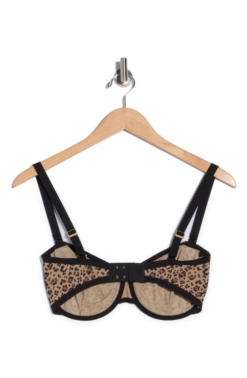 Cuup The Balconette Underwire Mesh Bra In Animal Print