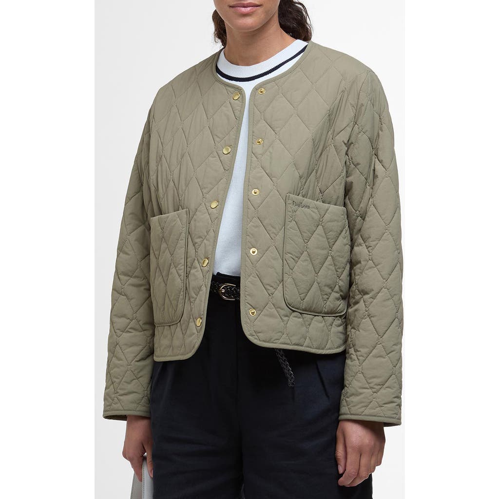 Barbour Monroe Quilted Jacket In Dusky Green Rosemary