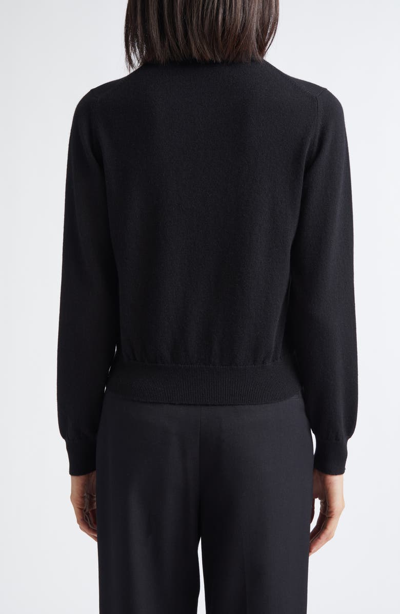 Johnstons of Elgin Iris Cashmere Crewneck Cardigan, Alternate, color, Black