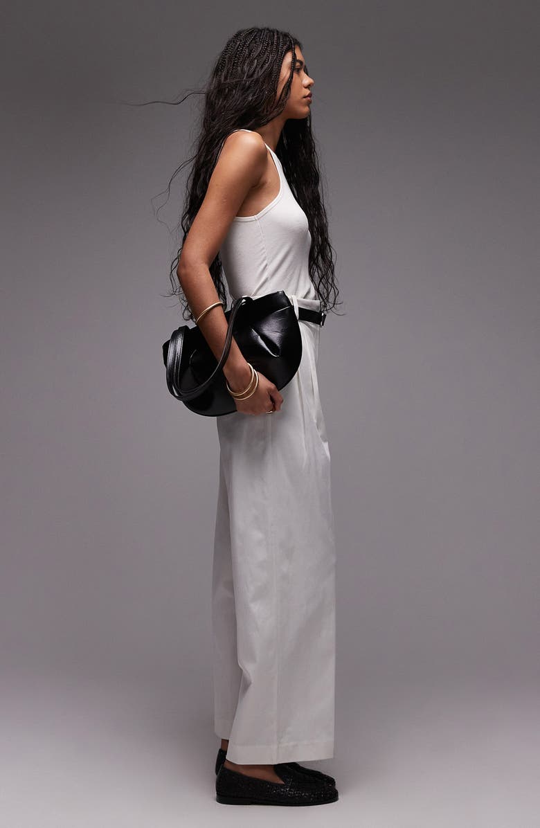 Topshop Straight Leg Pants, Alternate, color, White