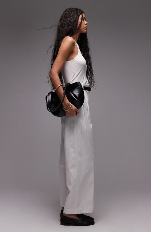 Topshop Premium Double Pleat Straight Leg Tailored Pants