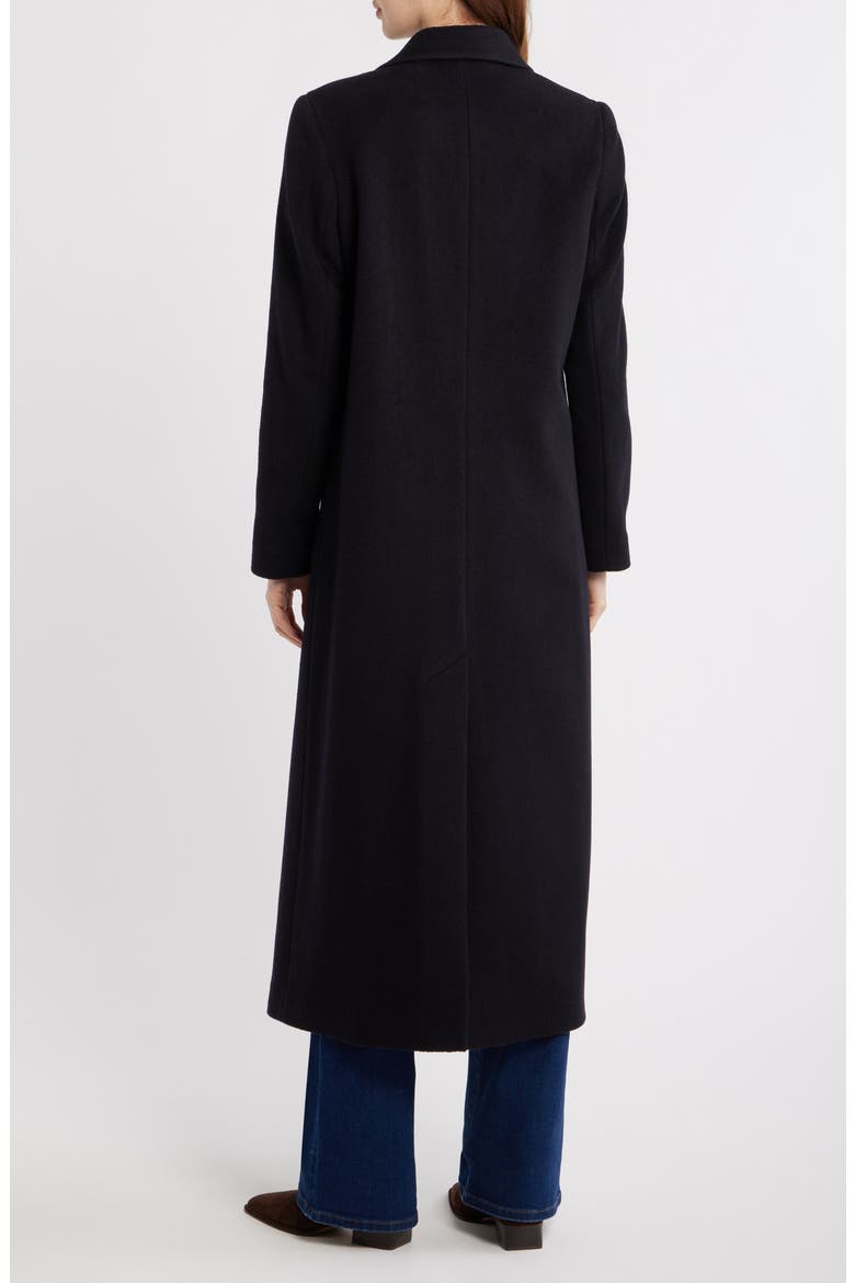 Double Breasted Longline Wool Blend Coat, Alternate, color, REGAL NAVY