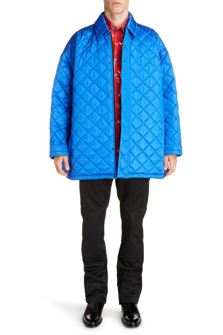 Oversize Quilted Nylon Jacket, Alternate, color, SAPPHIRE BLUE