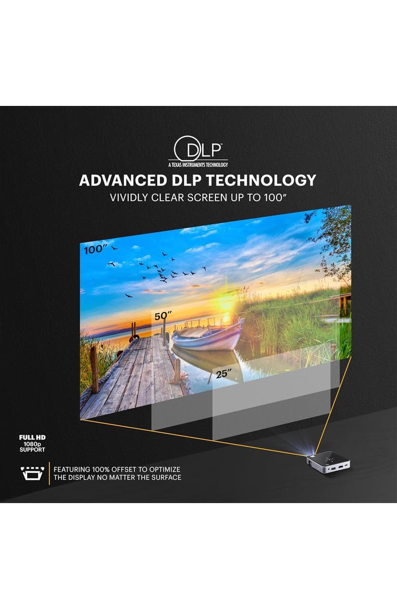 Kodak Luma 75 Ultra Mini Projector, Portable Pico Projector with Overhead Tripod
Case, Alternate, color, Black