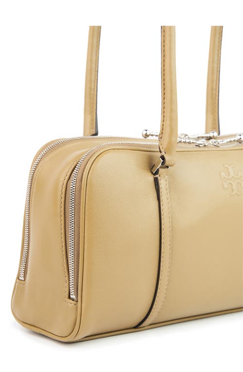 Tory Burch Small Marshmallow Leather Satchel In Brown
