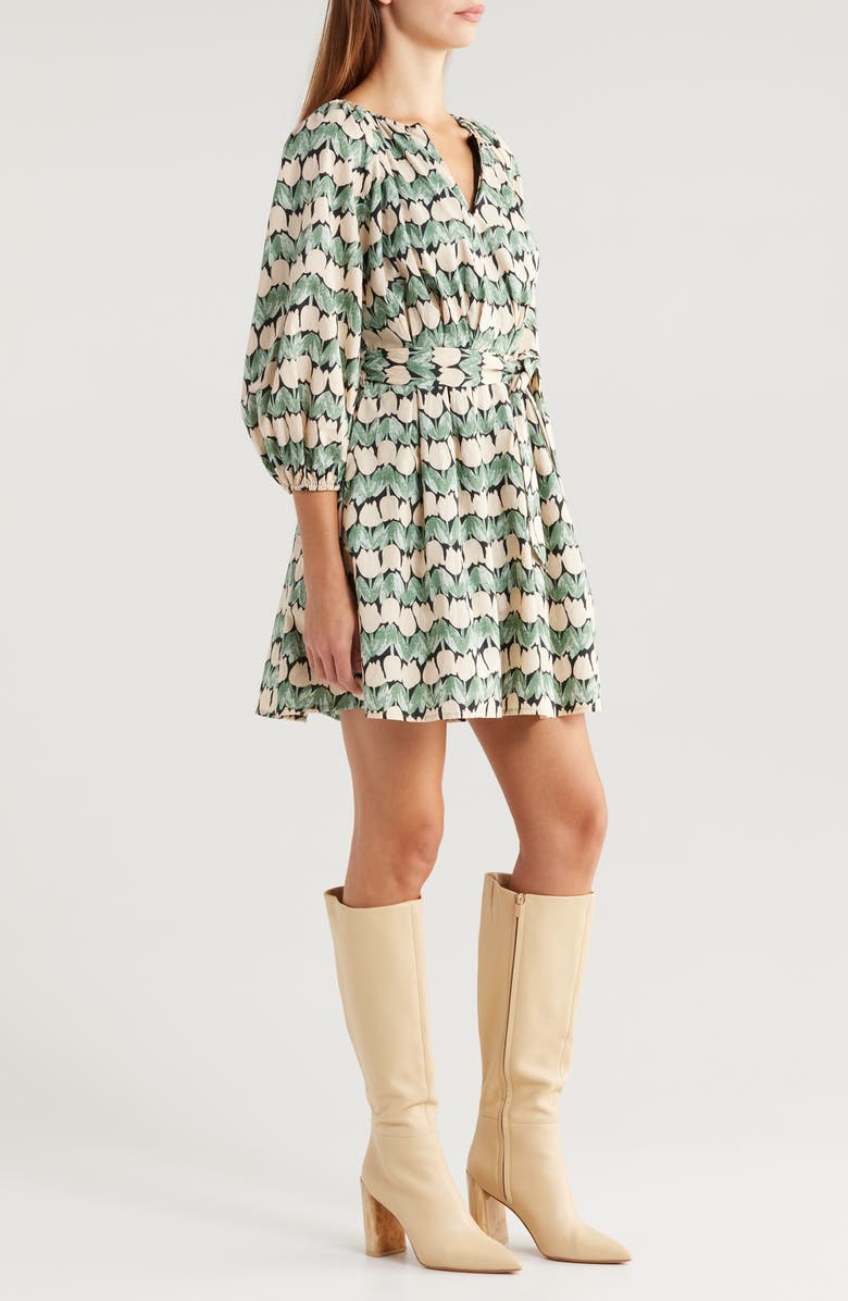 En Saison Raleigh Print Long Sleeve Minidress, Alternate, color,