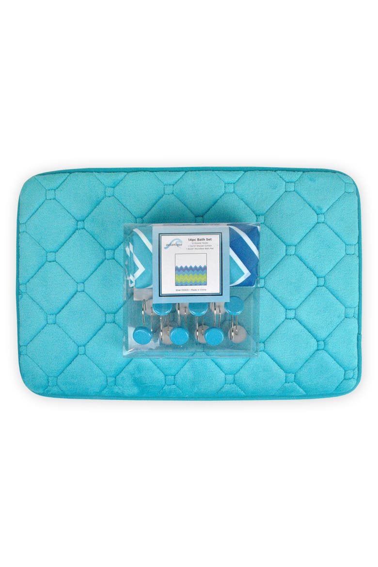 Chevron Assorted Bath Set 14 Piece, Alternate, color, Blue