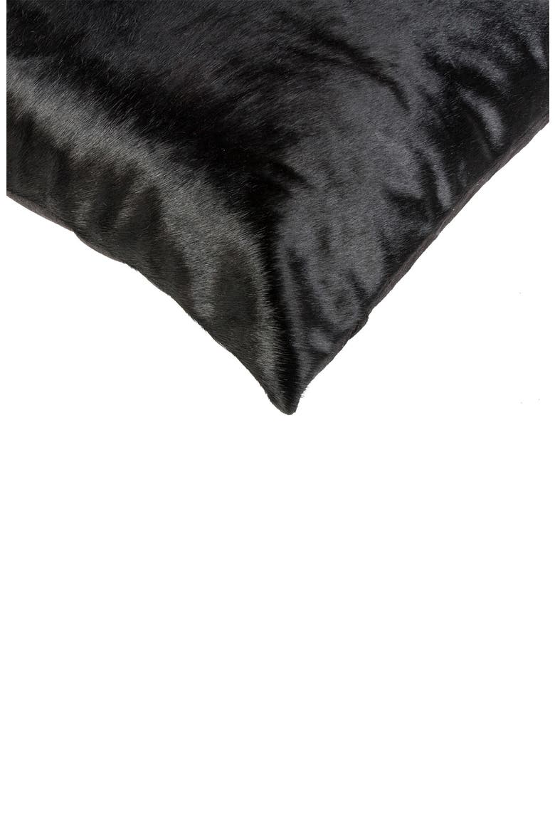 Torino Cowhide Pillow - Set of 2 - 18" x 18" - Brown, Alternate, color, BLACK