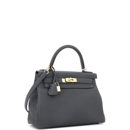 Pre-owned Hermes Hermes Kelly Handbag Grey Togo With Permabrass Hardware 28 In Gray