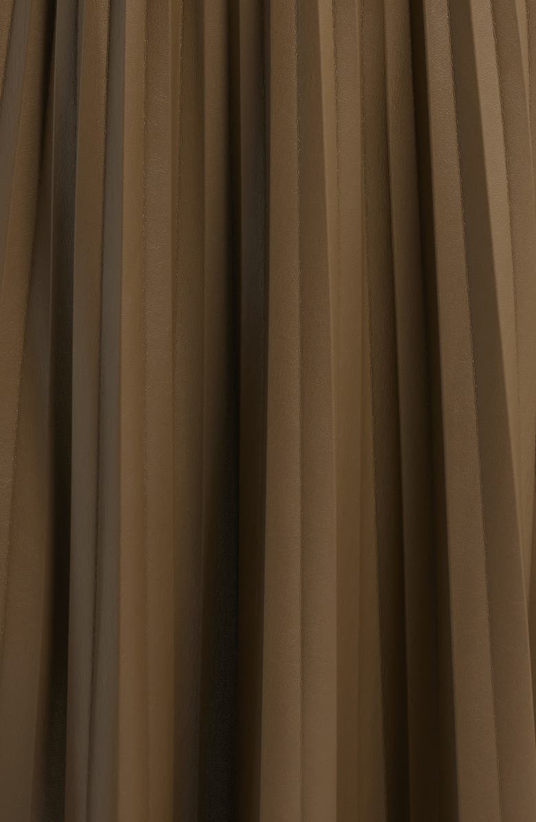 BOSS Vaplita Pleated Faux Leather Midi Skirt, Alternate, color, 