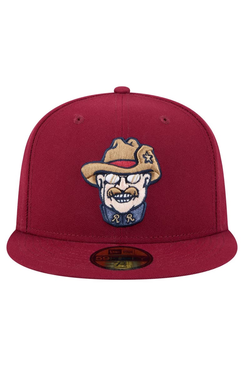 Men's New Era  Burgundy Frisco RoughRiders Authentic Collection 59FIFTY Fitted Hat, Alternate, color, Burgundy