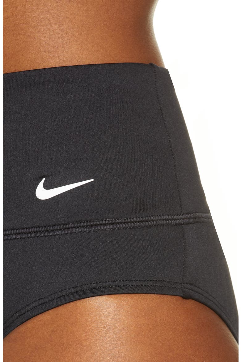 Essential High Waist Bikini Bottoms, Alternate, color, BLACK