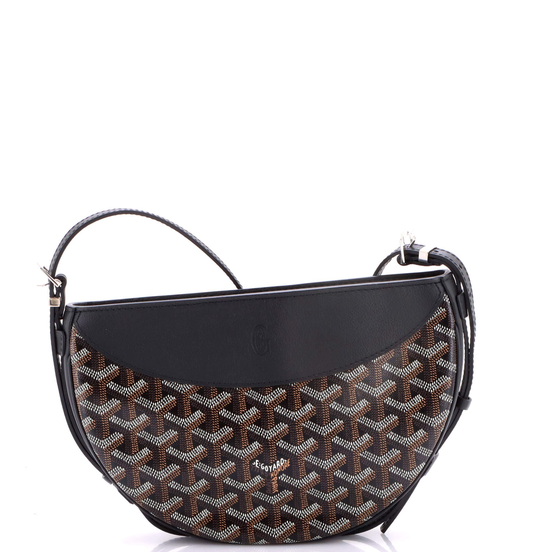 Hirondelle Shoulder Bag Coated Canvas and Leather, Main, color, Black