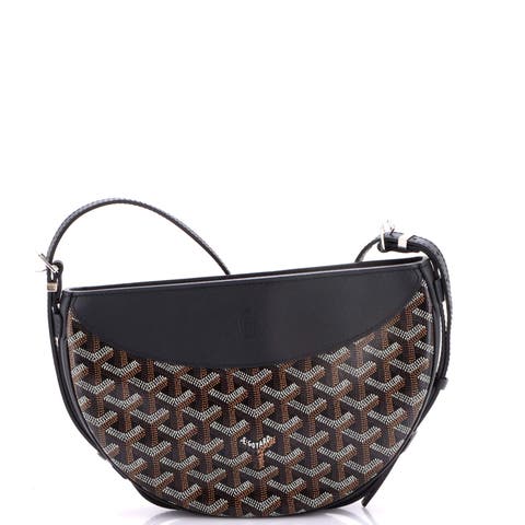 Hirondelle Shoulder Bag Coated Canvas and Leather