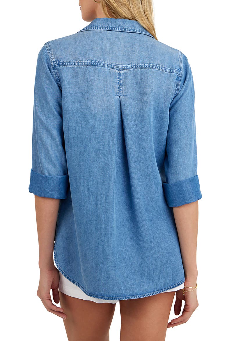 Chambray Button-Up Shirt, Alternate, color, INDIGO HARBOR WASH