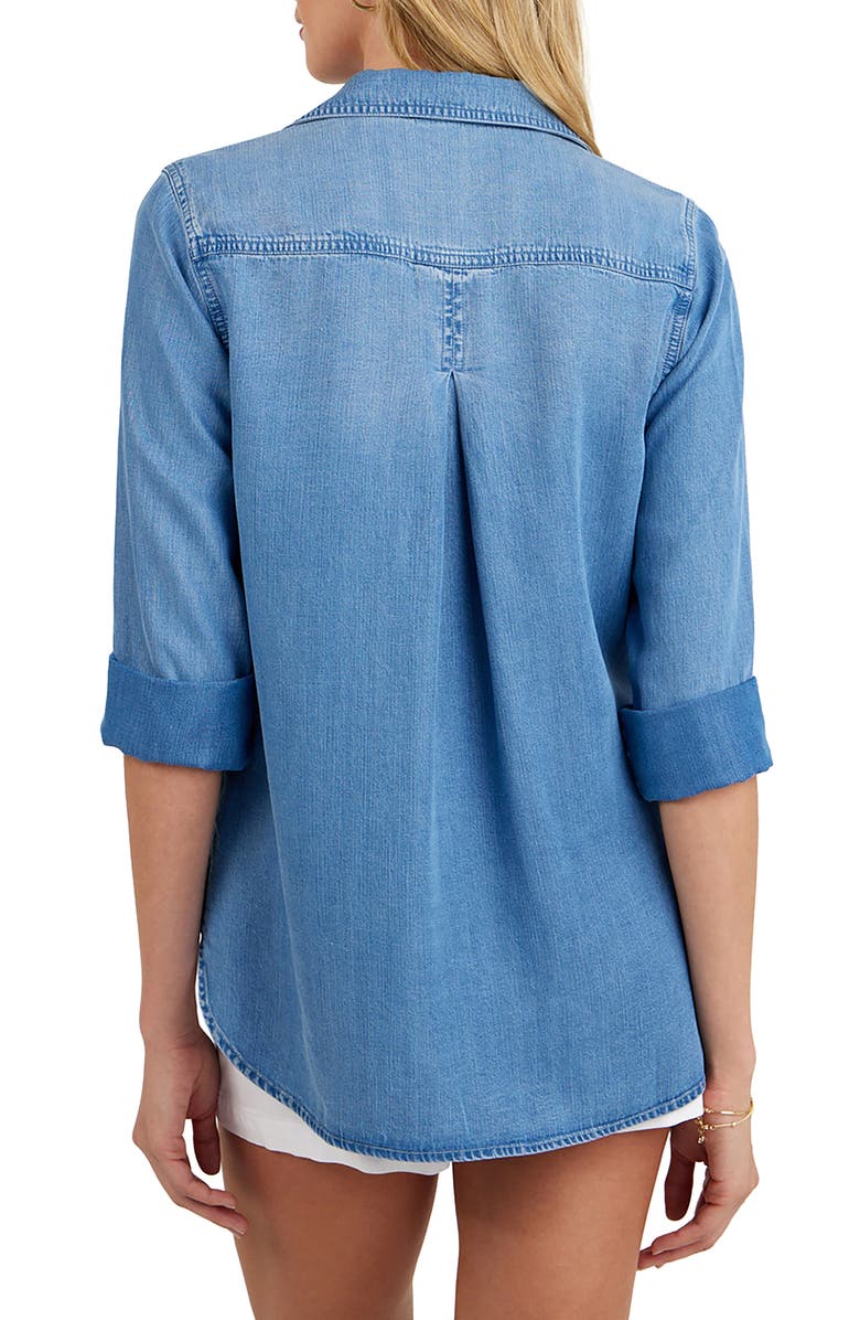 Bella Dahl Chambray Button-Up Shirt, Alternate, color, Indigo Harbor Wash