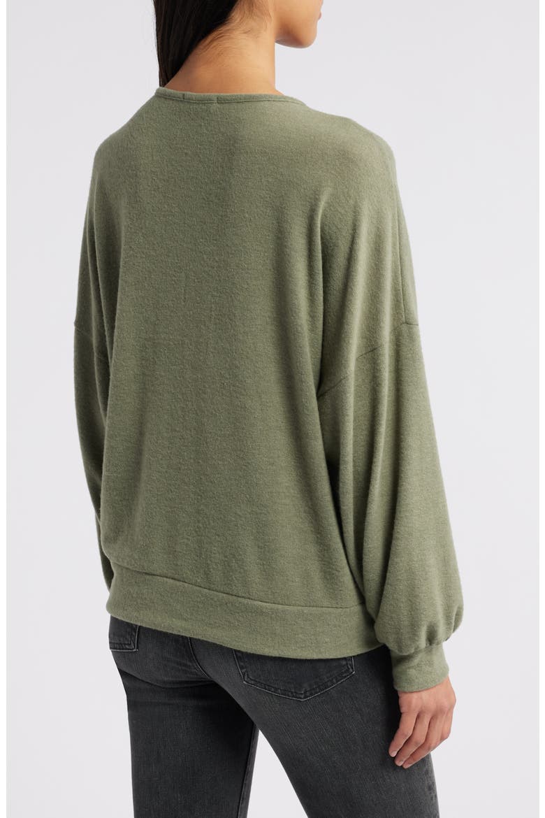 Lace-Up Knit Top, Alternate, color, OLIVE
