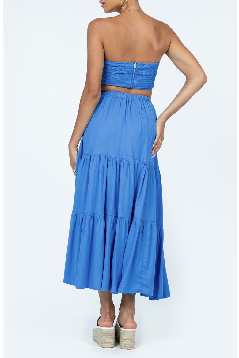 Allie Strapless Crop Top & Maxi Skirt Set, Alternate, color, BLUE