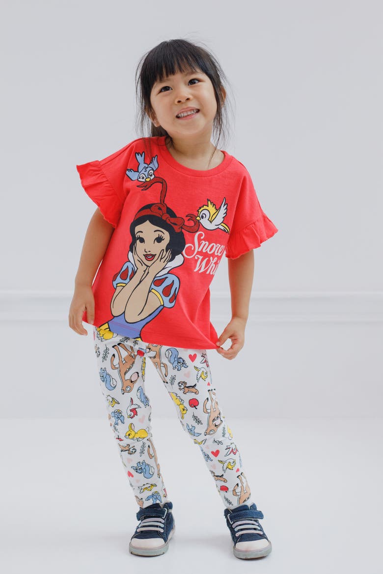 Frozen Queen Elsa 2-Piece T-Shirt and Leggings Set, Alternate, color, Snow White Red Tusk