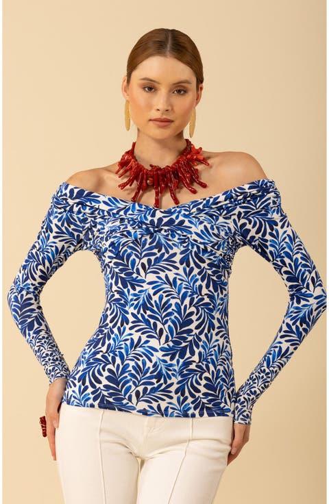 Women's Blue Off the Shoulder Tops | Nordstrom