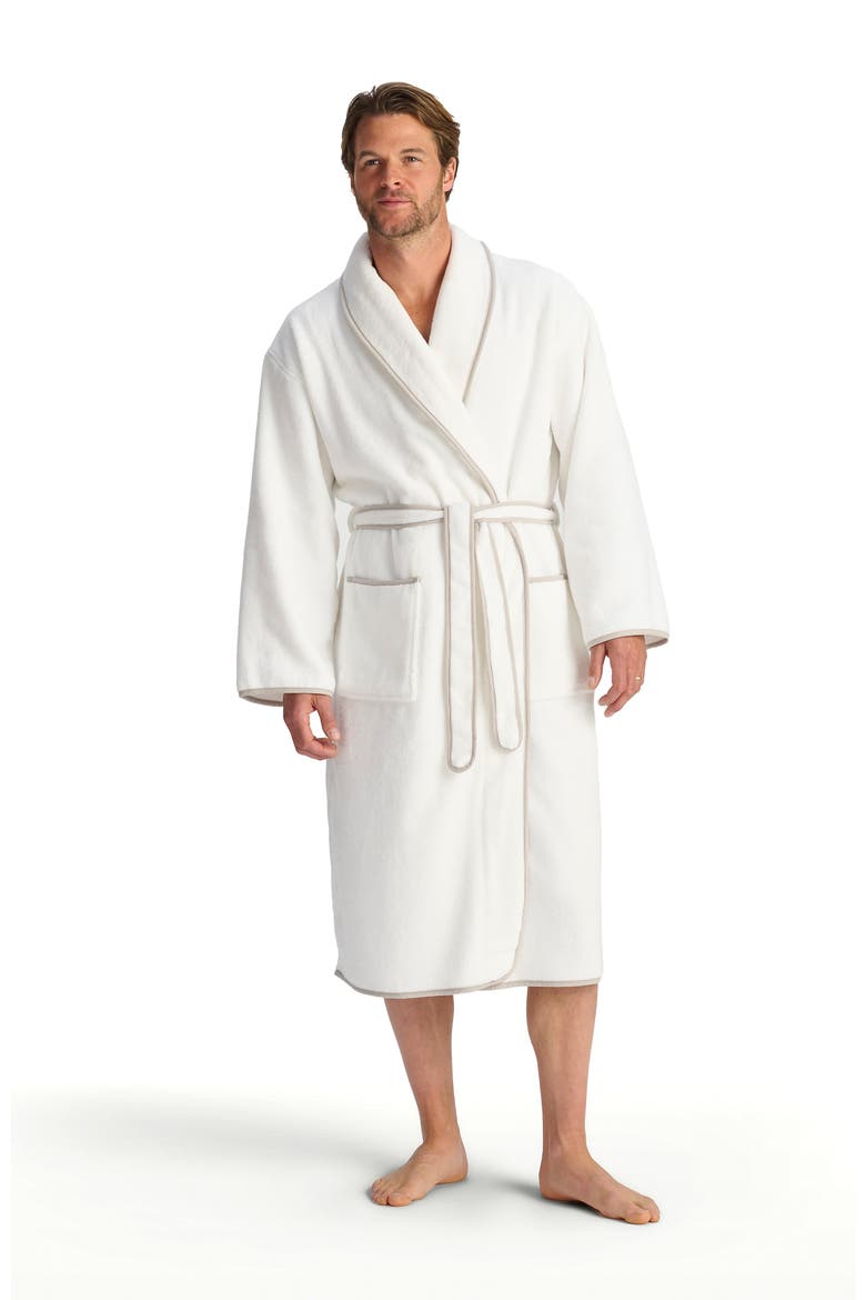 Boundary Piped Edge Luxury Robe, Main, color, Grey