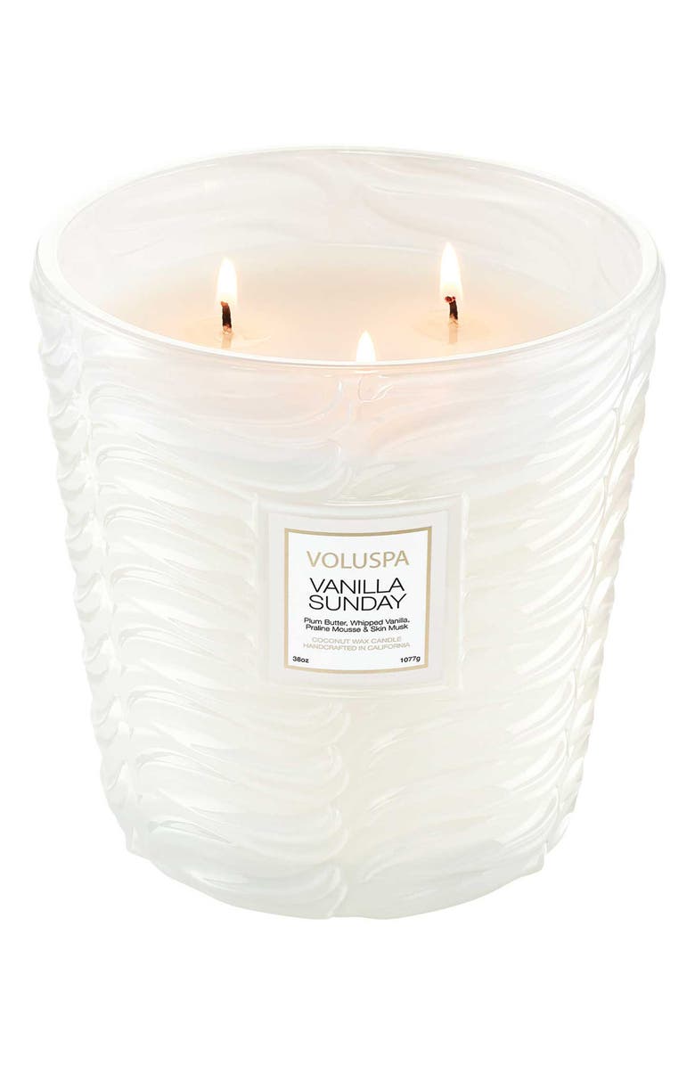Voluspa Vanilla Sunday 3-Wick Hearth Candle, Alternate, color, 
