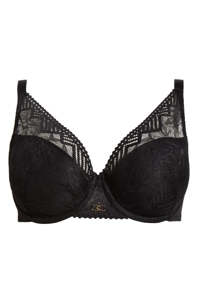 Chantelle Lingerie Origins Underwire Plunge Bra, Alternate, color, Black