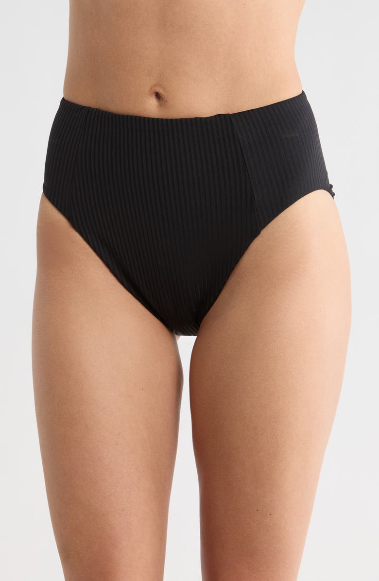 Vitamin A<sup>®</sup> Sienna High Waist Bikini Bottoms, Main, color, Black